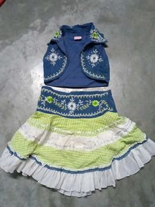 Boho Embroidered Baby Skirt n Jacket