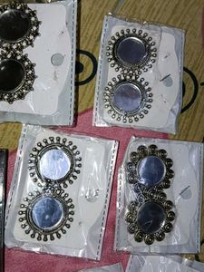 9 earings Assorted Mirror Work Earrings Set