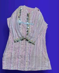 Kashmiri kurti Women's Premium Sequin Stripe Kurt