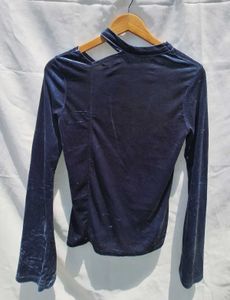 Velvet Cutout Mock Neck Top