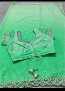 Stunning Ombre Green Embellished Saree