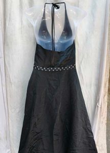 Elegant Black Halter Neck Dress