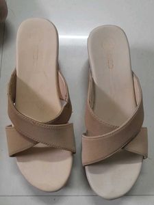 Stylish Beige Wedge Sandals