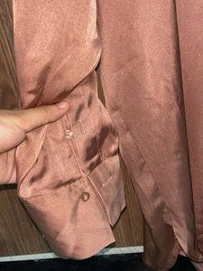 H&amp;M Satin Oversized Shirt