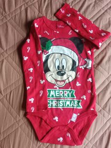 Disney Baby Merry Christmas Mickey Mouse Bodysuit