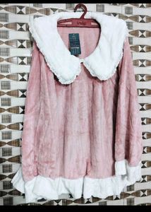 Cute Pink Plush Pajama Set
