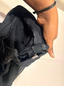 Black zippered casual pants