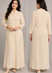 Elegant Cream Cotton Kurta