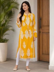 Yellow Embroidered Kurta