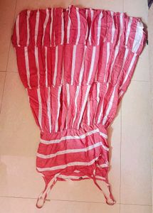 Womens Sleeveless Kurta Top Pink Off White