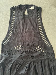 Chic Black Broderie Anglaise Dress / Swim CoverUp