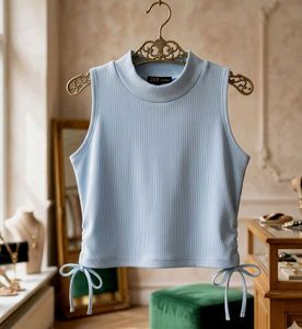 Baby Blue Mock Neck Tank Top