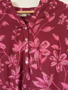 Maroon Floral Print Blouse