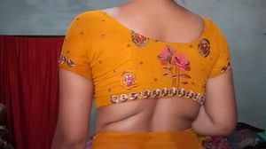 Vibrant Yellow Floral Saree with blouse