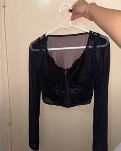 Sheer Lace Corset Top