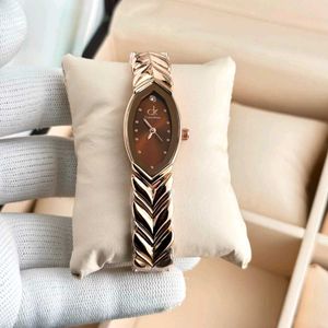 CK Green Face Rose Gold Watch