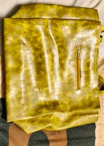 Unique Yellow Crocodile Textured Tote Bag