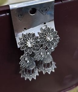 Exquisite Jhumka Earrings with Stone