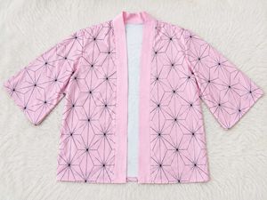 Pink Geometric Print Kimono Style Shrug