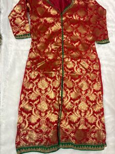 Elegant Ethnic Red &amp; Gold Kurta