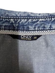 ONLY Blue Lyocell Tie-Front Sleeveless Shirt | S