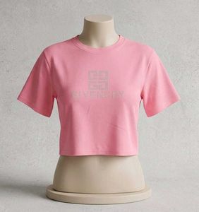 Pink Rhinestone Logo Crop Top