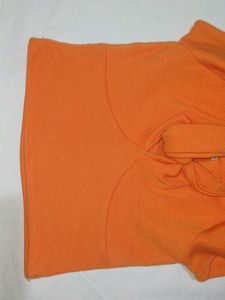 Orange Tie-Front Top