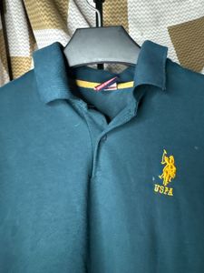 USPA Men's Teal Polo Shirt