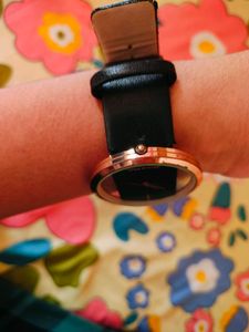 Joker And Witch Black Leather Belt Women's Watch
