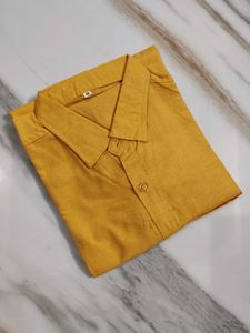 Men's Mustard Yellow Full Sleeve Shirt