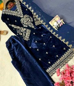 Navy blue pakistani suit ,FIXED PRICE