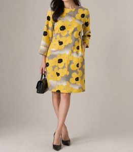 Yellow Floral Print Dress