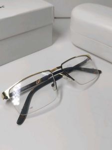 Stylish Half Rimless Eyeglasses with Gold Accents