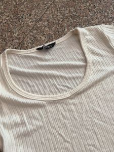 Cream Neck T-Shirt