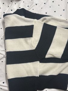 Striped Mock Neck Sweater