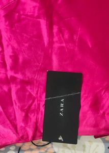 Hot Pink Crinkled Zara Mini Skirt