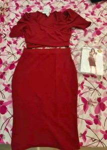 Women's Beautiful Red Co-ord Set