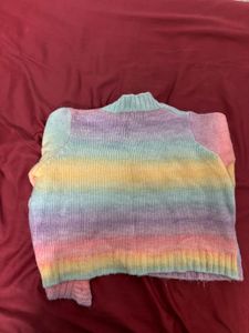 Rainbow Gradient Knit Cardigan