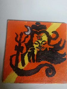 Handmade Abstract lord shiva Canvas Painting