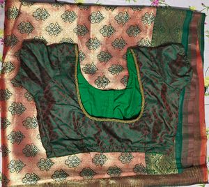 Elegant Brocade Blouse with Saree