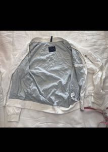 ZARA Men's White Bomber Jacket