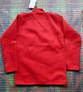 Red Button-Up Cardigan Sweater