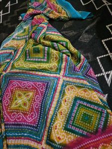 Vibrant Bandhani Print Saree