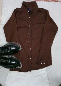 Brown oldmoney Linen shirt