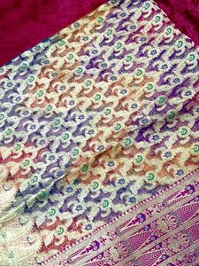 Pure Banarasi-Style Multi-Shade Zari Saree