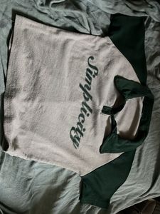 Cute "Simplicity" Colorblock Top