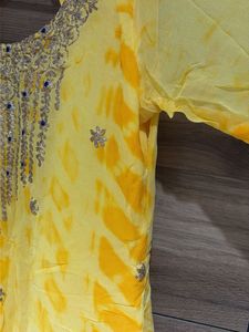 Elegant Yellow Embroidered Kurti