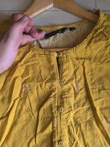 Yellow Printed Kurta
