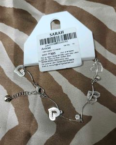 Silver Heart Charm Anklet 🧡🌼