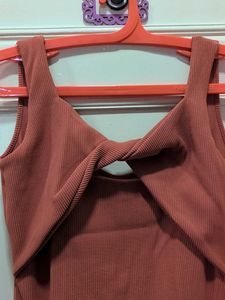 Ribbed Twist Front Dress